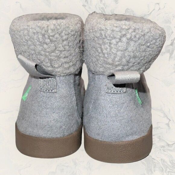 Snauk Roll Top Bootie Faux Fur Soft Stretch Gray Ankle Boots Women’s Size 9 - Picture 3 of 8
